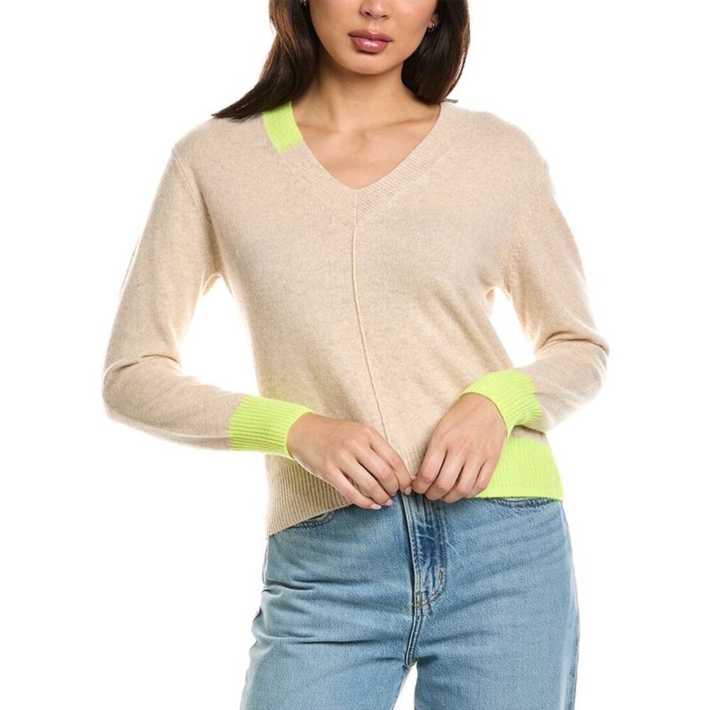 Brodie Cashmere Womens  Color Pop Maria 100% Cashmere Sweater, Red